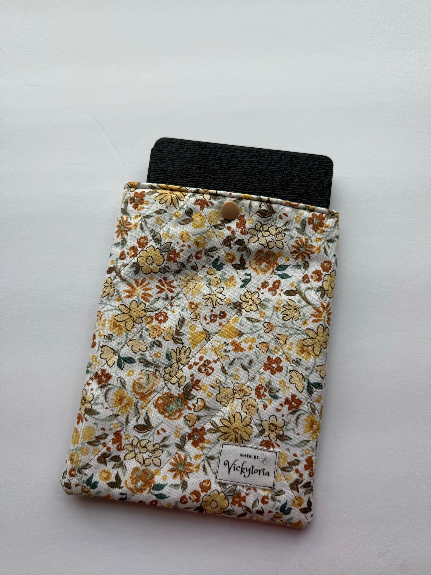 Quilted Kindle/Book Sleeve - Fall Flowers