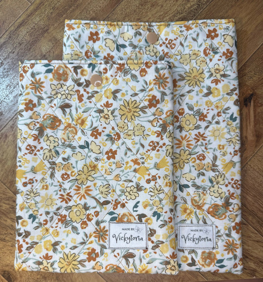 Quilted Kindle/Book Sleeve - Fall Flowers